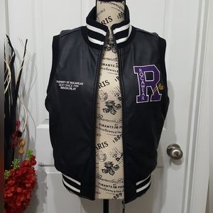 Vintage Rocowear Women Medium Leather Puff Vest (Rare)